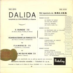 [Pochette de Il silenzio - Bonsoir mon amour (DALIDA) - verso]