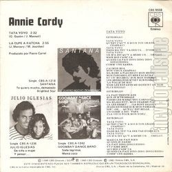 [Pochette de Tata Yoyo (Annie CORDY) - verso]