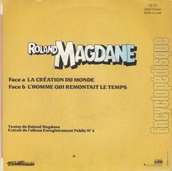 [Pochette de La cration du monde (Roland MAGDANE) - verso]