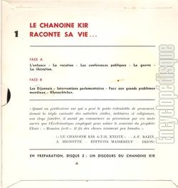 [Pochette de Le chanoine kir raconte sa vie (DOCUMENT) - verso]