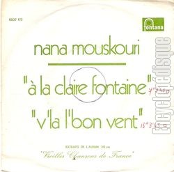 [Pochette de  la claire fontaine / V’la l’bon vent (Nana MOUSKOURI)]