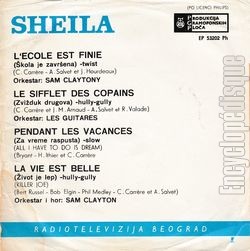 [Pochette de L’cole est finie (SHEILA) - verso]