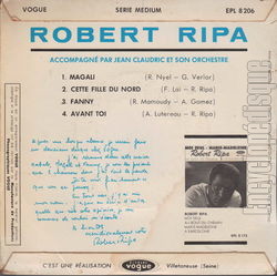 [Pochette de Magali (Robert RIPA) - verso]