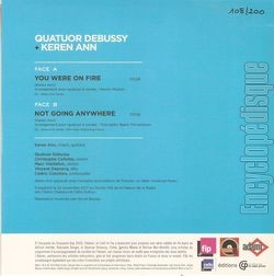 [Pochette de You were on fire (Keren ANN & le QUATUOR DEBUSSY) - verso]