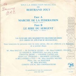 [Pochette de 1982 (FANFARE DES MAJORETTES BLENDECQUOISES) - verso]