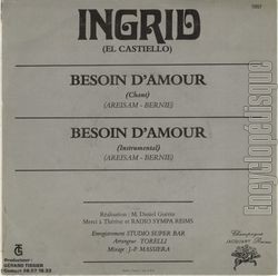 [Pochette de Besoin d’amour (INGRID) - verso]