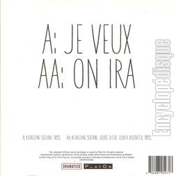 [Pochette de Je veux / On ira (ZAZ) - verso]