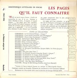 [Pochette de Molire : Le mdecin malgr lui (LES PAGES QU’IL FAUT CONNAITRE) - verso]