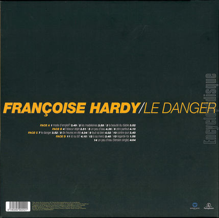 [Pochette de Le danger (Franoise HARDY) - verso]