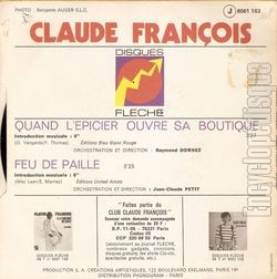 [Pochette de Quand l’picier ouvre sa boutique (Claude FRANOIS) - verso]