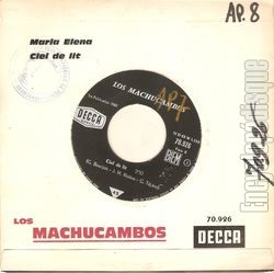 [Pochette de Maria Elena / Ciel de lit (Los MACHUCAMBOS) - verso]