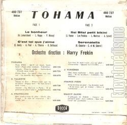 [Pochette de Le bonheur (TOHAMA) - verso]