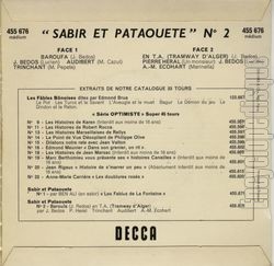 [Pochette de Sabir et Pataouete N2 (SABIR et PATAOUETE) - verso]