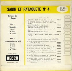 [Pochette de Sabir et Pataouete N4 (SABIR et PATAOUETE) - verso]