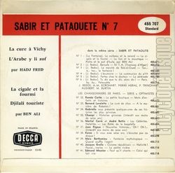 [Pochette de Sabir et Pataouete N7 (SABIR et PATAOUETE) - verso]