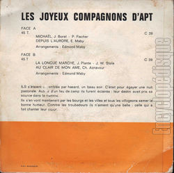 [Pochette de Michal (Les JOYEUX COMPAGNONS D’APT) - verso]