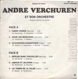 [Pochette de Hardi cousin (Andr VERCHUREN) - verso]