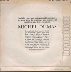 [Pochette de Chante les succs du jour N7 (Michel DUMAS) - verso]