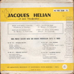 [Pochette de Rock’n’roll parade (Jacques HLIAN) - verso]