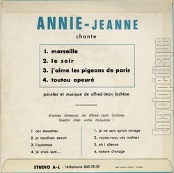 [Pochette de Marseille (ANNIE-JEANNE) - verso]