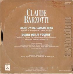 [Pochette de Beau, j’s’rai jamais beau - nouvelle version (Claude BARZOTTI) - verso]