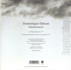 [Pochette de Paratonnerre (Dominique DALCAN) - verso]