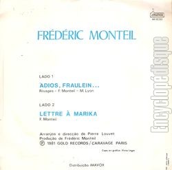 [Pochette de Adio, Fraulein… ( rivages ) (Frdric MONTEIL) - verso]