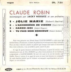 [Pochette de L’accordon de Vienne (Claude ROBIN) - verso]