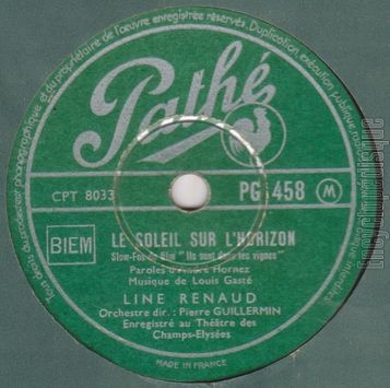 [Pochette de Mon faible cœur / Le soleil sur l’horizon (Line RENAUD)]