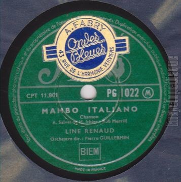 [Pochette de Mambo italiano / Au bon vieux temps (Line RENAUD) - verso]