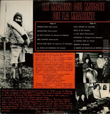 [Pochette de Le marin du muse de la marine (Michel BEAUFILS) - verso]