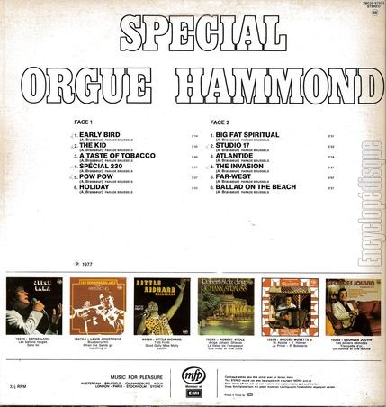 [Pochette de Spcial orgue Hammond (Andr BRASSEUR) - verso]