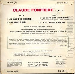 [Pochette de La danse de la Renaissance (Claude FONFRDE) - verso]