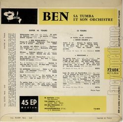 [Pochette de El watusi (BEN (et sa tumba)) - verso]