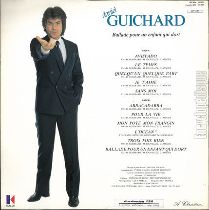 [Pochette de Ballade pour un enfant qui dort (Daniel GUICHARD) - verso]