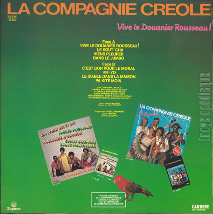 [Pochette de Vive le douanier Rousseau ! (La COMPAGNIE CROLE) - verso]