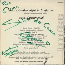 [Pochette de Another night in California (DESYGN) - verso]