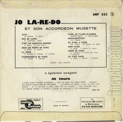 [Pochette de Java (Jo LARDO) - verso]