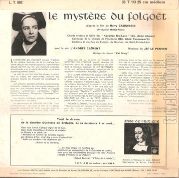 [Pochette de Le mystre du Folgoet (FOLKLORE) - verso]