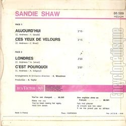 [Pochette de Aujourd’hui (Sandie SHAW) - verso]