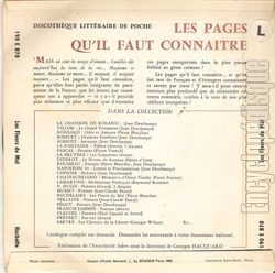 [Pochette de Beaudelaire : Les fleurs du mal (LES PAGES QU’IL FAUT CONNAITRE) - verso]