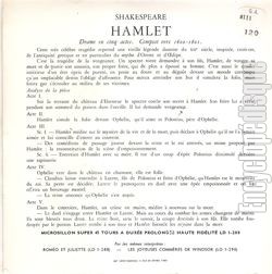 [Pochette de Hamlet (THTRE / SPECTACLE) - verso]