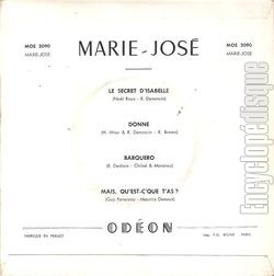 [Pochette de Le secret d’isabelle (MARIE-JOS) - verso]