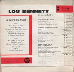 [Pochette de Last night (The Lou BENNETT quartet) - verso]