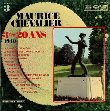 [Pochette de 3 fois 20 ans (1948) - volume 3 (Maurice CHEVALIER)]