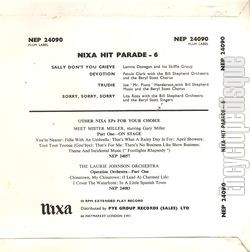 [Pochette de Nixa Hit Parade N6 (COMPILATION) - verso]