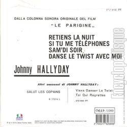 [Pochette de Retiens la nuit (Johnny HALLYDAY) - verso]