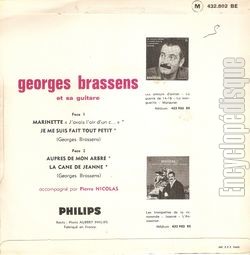 [Pochette de Marinette (Georges BRASSENS) - verso]