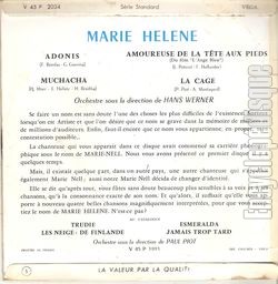 [Pochette de Adonis (MARIE-HLNE) - verso]