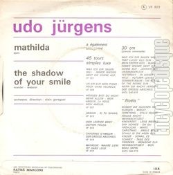 [Pochette de Mathilda (Udo JRGENS) - verso]